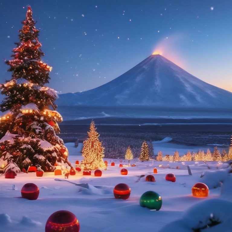 Новый год на Камчатке вулкан елка